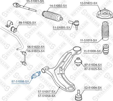 Stellox 87-51058-SX - Selen / Prigušni blok, Ovjes kotača www.molydon.hr