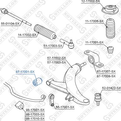 Stellox 87-17001-SX - Selen / Prigušni blok, Ovjes kotača www.molydon.hr