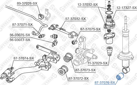 Stellox 87-37076-SX - Selen / Prigušni blok, Ovjes kotača www.molydon.hr