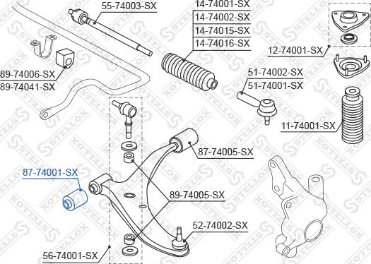 Stellox 87-74001-SX - Selen / Prigušni blok, Ovjes kotača www.molydon.hr