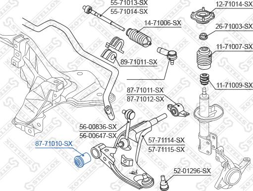 Stellox 87-71010-SX - Selen / Prigušni blok, Ovjes kotača www.molydon.hr