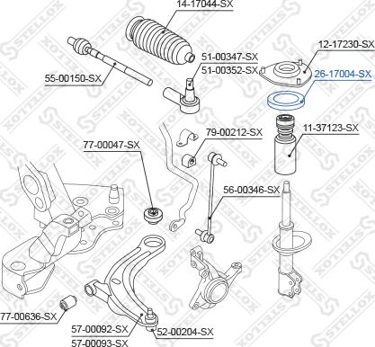 Stellox 26-17004-SX - Kotrljajuci Ležaj, Nosač amortizera www.molydon.hr