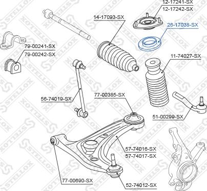 Stellox 26-17038-SX - Kotrljajuci Ležaj, Nosač amortizera www.molydon.hr