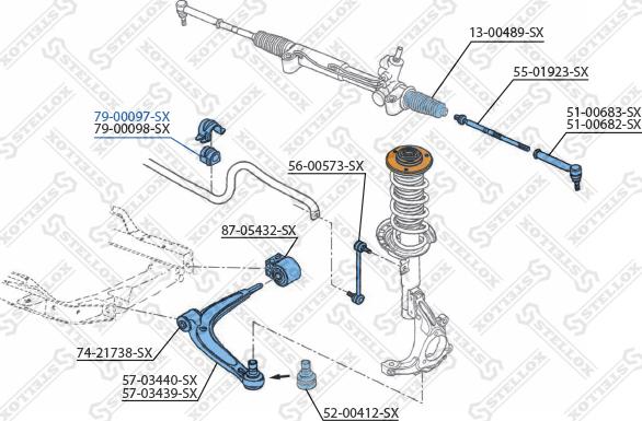 Stellox 79-00097-SX - Čahura Ležaja, stabilizator www.molydon.hr