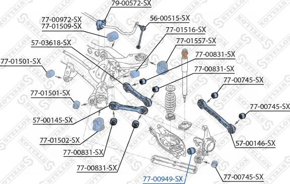 Stellox 77-00949-SX - Selen / Prigušni blok, Ovjes kotača www.molydon.hr