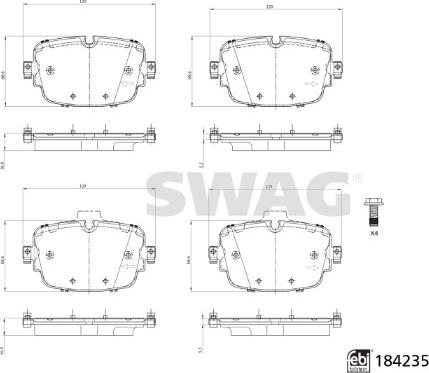 Swag 33 10 9325 - Komplet Pločica, disk-kočnica www.molydon.hr