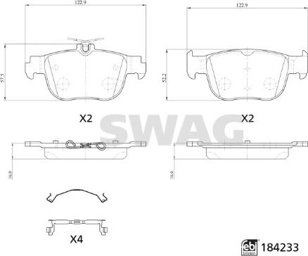 Swag 33 10 9323 - Komplet Pločica, disk-kočnica www.molydon.hr