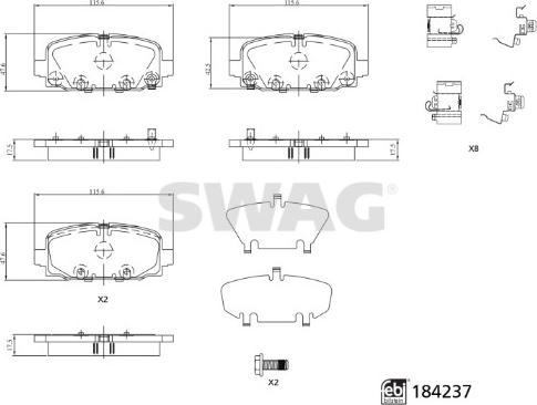 Swag 33 10 9327 - Komplet Pločica, disk-kočnica www.molydon.hr