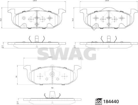 Swag 33 10 9374 - Komplet Pločica, disk-kočnica www.molydon.hr