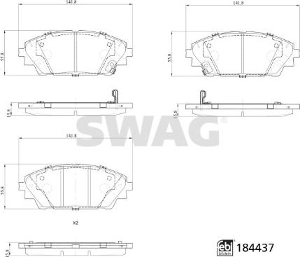 Swag 33 10 9371 - Komplet Pločica, disk-kočnica www.molydon.hr