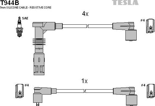 TESLA T944B - Set kablova za paljenje www.molydon.hr