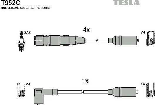 TESLA T952C - Set kablova za paljenje www.molydon.hr