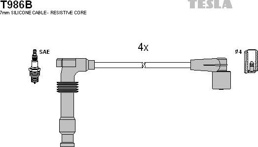 TESLA T986B - Set kablova za paljenje www.molydon.hr