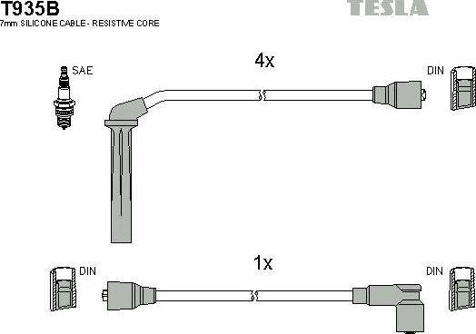 TESLA T935B - Set kablova za paljenje www.molydon.hr