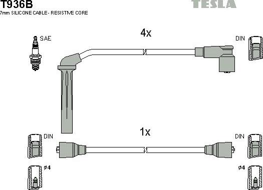 TESLA T936B - Set kablova za paljenje www.molydon.hr