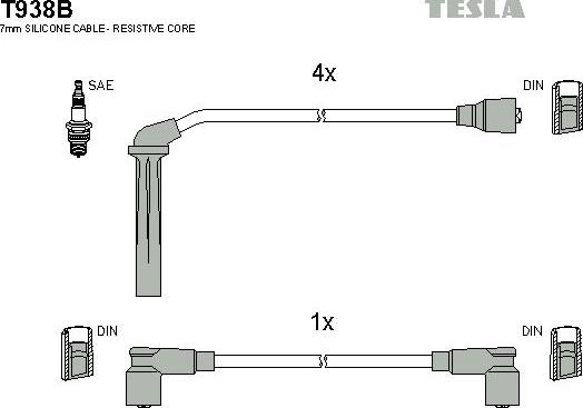 TESLA T938B - Set kablova za paljenje www.molydon.hr