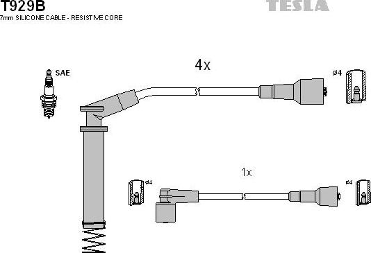 TESLA T929B - Set kablova za paljenje www.molydon.hr