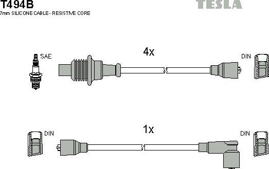 TESLA T494B - Set kablova za paljenje www.molydon.hr