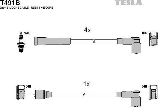 TESLA T491B - Set kablova za paljenje www.molydon.hr