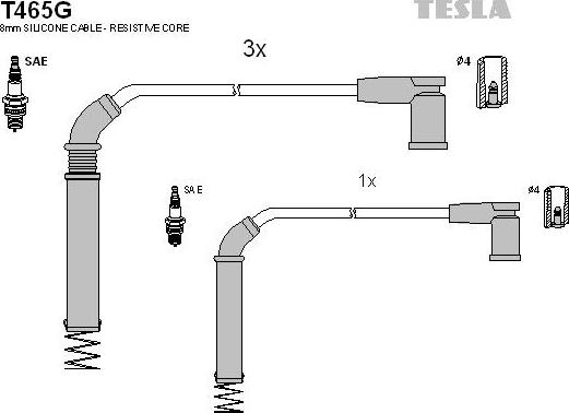 TESLA T465G - Set kablova za paljenje www.molydon.hr