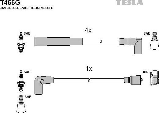 TESLA T466G - Set kablova za paljenje www.molydon.hr