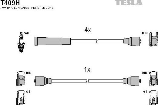 TESLA T409H - Set kablova za paljenje www.molydon.hr