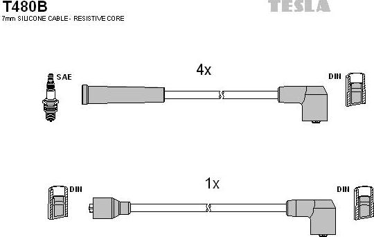 TESLA T480B - Set kablova za paljenje www.molydon.hr