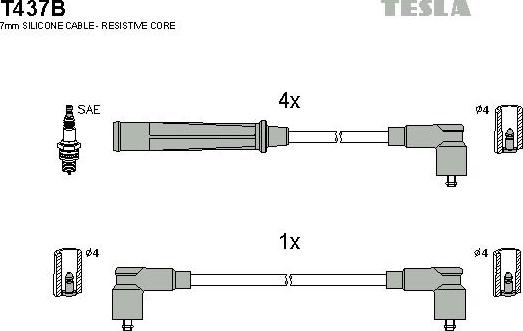 TESLA T437B - Set kablova za paljenje www.molydon.hr