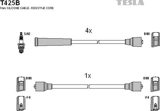 TESLA T425B - Set kablova za paljenje www.molydon.hr