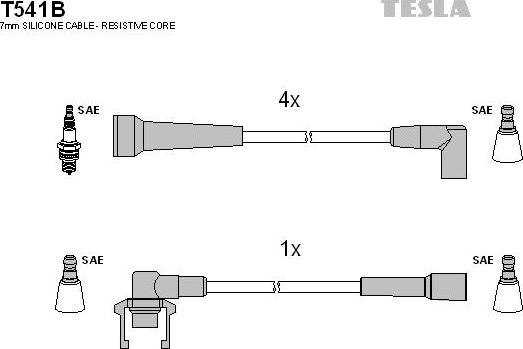 TESLA T541B - Set kablova za paljenje www.molydon.hr