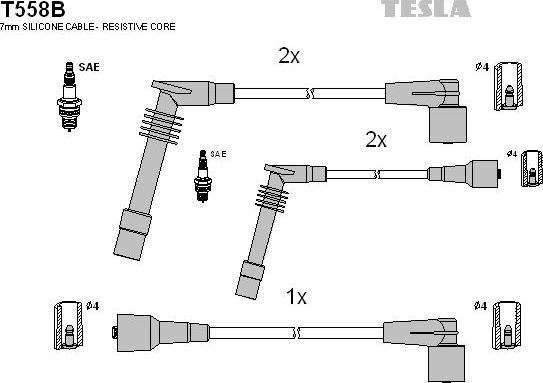 TESLA T558B - Set kablova za paljenje www.molydon.hr