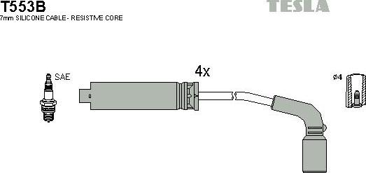 TESLA T553B - Set kablova za paljenje www.molydon.hr