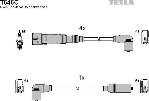 TESLA T646C - Set kablova za paljenje www.molydon.hr