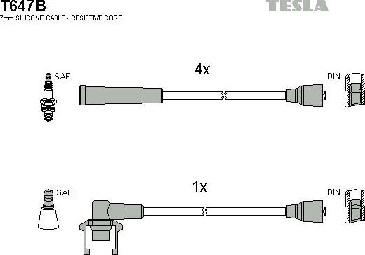 TESLA T647B - Set kablova za paljenje www.molydon.hr