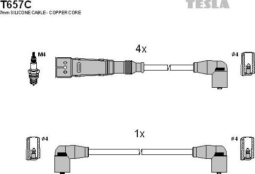 TESLA T657C - Set kablova za paljenje www.molydon.hr