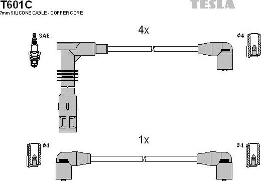 TESLA T601C - Set kablova za paljenje www.molydon.hr