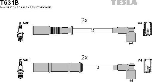 TESLA T631B - Set kablova za paljenje www.molydon.hr