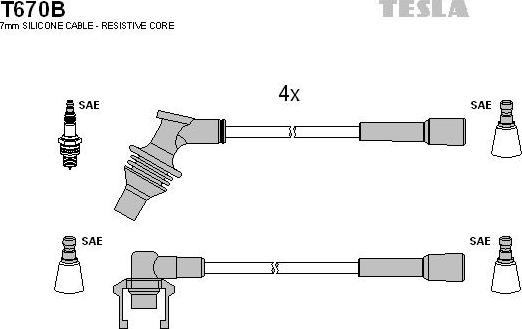 TESLA T670B - Set kablova za paljenje www.molydon.hr