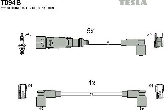 TESLA T094B - Set kablova za paljenje www.molydon.hr