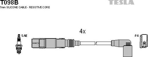 TESLA T098B - Set kablova za paljenje www.molydon.hr
