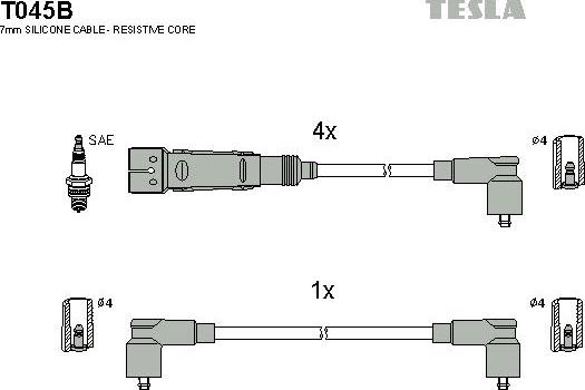 TESLA T045B - Set kablova za paljenje www.molydon.hr