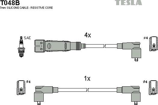 TESLA T048B - Set kablova za paljenje www.molydon.hr