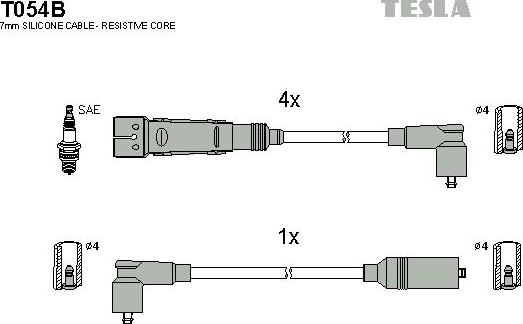 TESLA T054B - Set kablova za paljenje www.molydon.hr