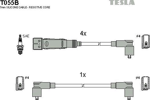 TESLA T055B - Set kablova za paljenje www.molydon.hr