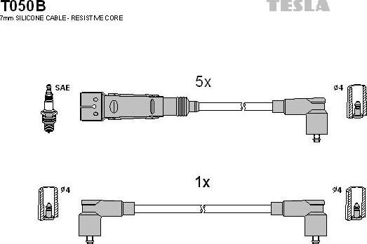 TESLA T050B - Set kablova za paljenje www.molydon.hr