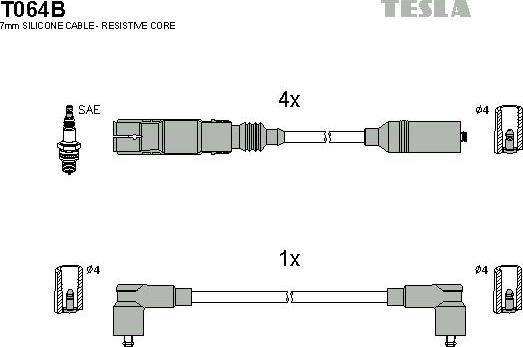 TESLA T064B - Set kablova za paljenje www.molydon.hr