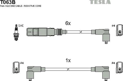 TESLA T063B - Set kablova za paljenje www.molydon.hr