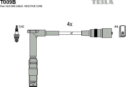TESLA T009B - Set kablova za paljenje www.molydon.hr