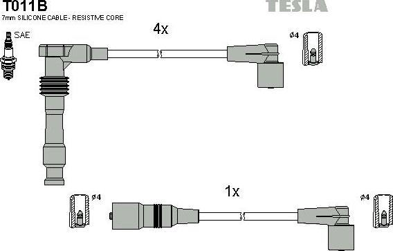 TESLA T011B - Set kablova za paljenje www.molydon.hr