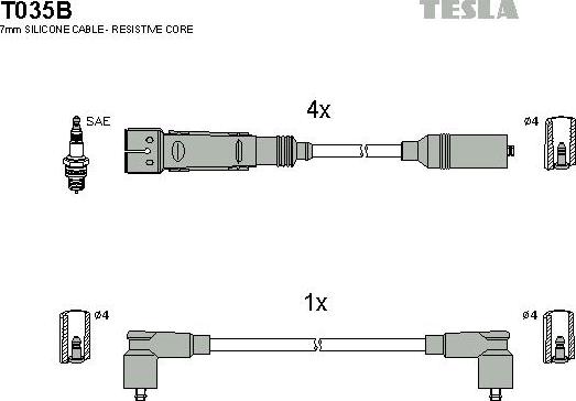 TESLA T035B - Set kablova za paljenje www.molydon.hr